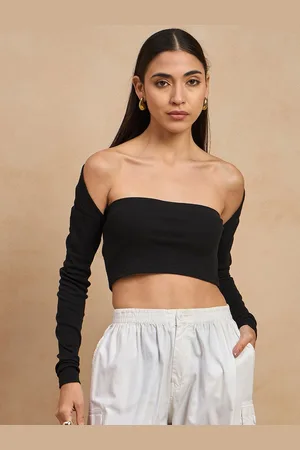 Color Capital Women Cotton Strapless Tube Crop Top