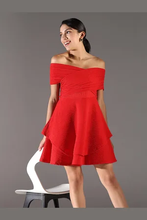 SHOWOFF Women Off-Shoulder Fit & Flare Dress