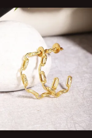 Berserk Gold-Plated Crescent Shaped Half Hoop Earrings