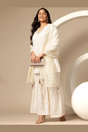 Sztori Plus Size Gotta Patti Kurti with Sharara & Dupatta