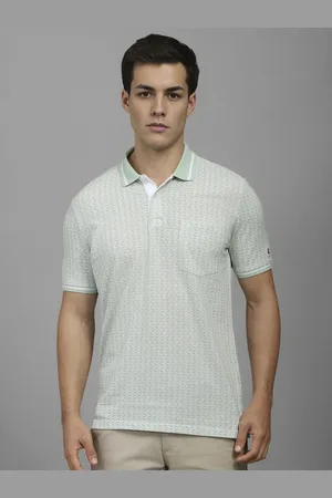 Louis Philippe Men Geometric Printed Polo Collar Cotton Casual T-shirt