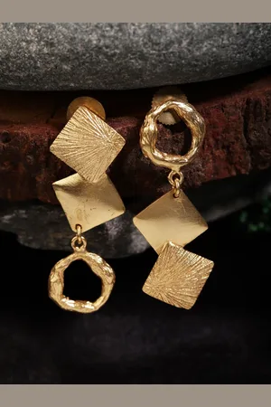 Berserk Gold-Plated Asymmetrical Shaped Drop Earrings