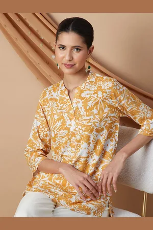 Lifestyle Women Printed Mandarin Collar Tunic