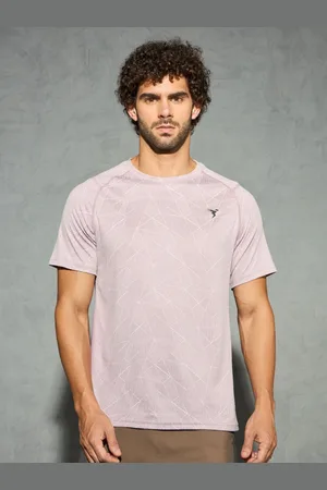 TECHNOSPORT Men DOUBLE COOL Geometric Printed Antimicrobial Slim Fit Sport T-shirt