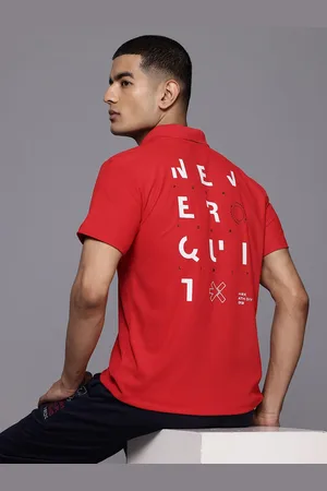 HRX Typography Print Polo Collar T-shirt