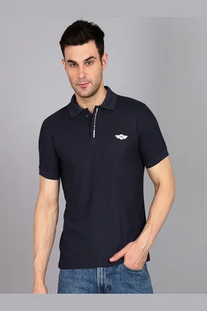 Metronaut Men Self Design Polo Collar T-shirt