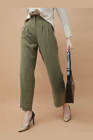 Lifestyle Women Regular Fit Pleated Trousers