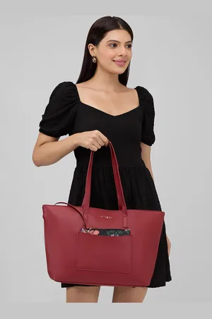 Caprese Structured Shoulder Bag With Floral Print Pouch
