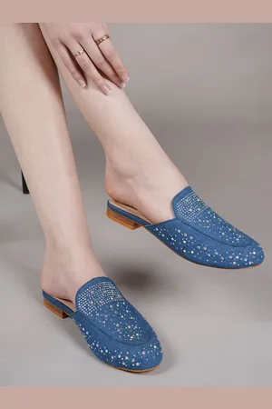 LAVIE Women Round Toe Embellished Mules Flats