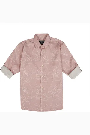 CHARCHIT Boys Comfort Fit Spread Collar Floral Printed Cotton Casual Shirt