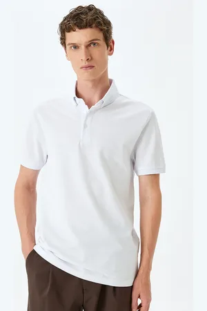 Koton Men Solid Polo Collar Cotton Slim Fit T-shirt