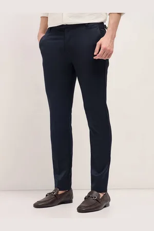 The Bear House Men Solid Slim Fit Formal Trousers
