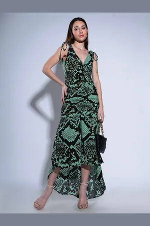 DressBerry Women Animal Printed V-Neck Sheath Midi Dress