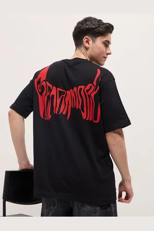 The Bear House Men Printed Drop-Shoulder Sleeves T-shirt