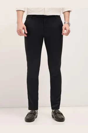 The Bear House Men Solid Slim Fit Non Iron Formal Trousers