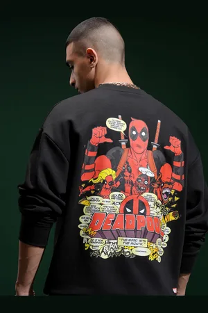 Highlander Marvel Deadpool Men Drop Shoulder Oversized Sweatshirt
