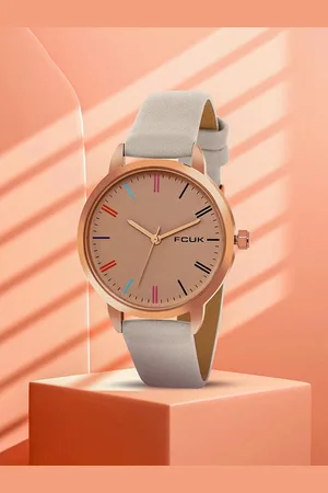 French Connection Women Printed Dial & Leather Straps Analogue Watch FK00038B