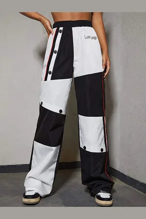 Roadster Women Titch-Button Letter Graphic Pants