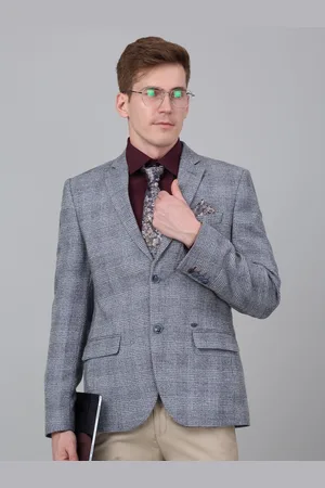 CANTABIL Checked Notched Lapel Single Breasted Blazer