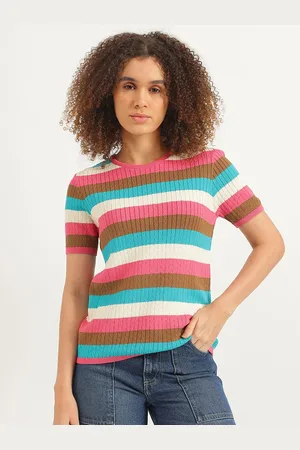Benetton Women Striped Cotton Top