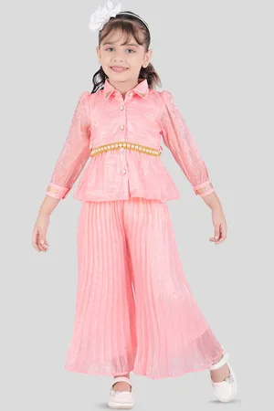 CAVIO Girls Shirt with Palazzos Clothing Set