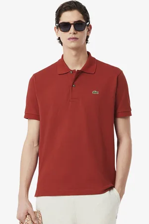 Lacoste Men Solid Polo Collar Cotton T-shirt