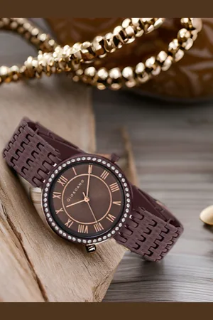 Giordano Women Embellished Dial And Metal Straps Analogue Watch A2083-55