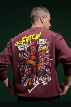 Highlander Marvel Deadpool Men Drop Shoulder Oversized Sweatshirt