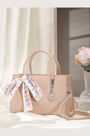 DressBerry Textured Structured Handheld Bag With Scarf