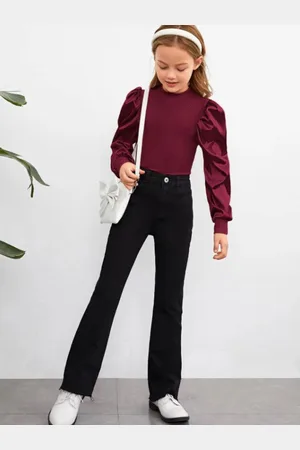 BAESD Girls Round Neck Satin Top
