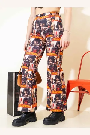 DressBerry Women Printed Mid-Rise Wide Leg Trousers