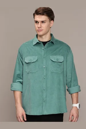 French Connection Men Premium Spread Collar Textured Cotton Relaxed Fit Casual Shirt