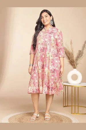 Kalini Plus Size Pure Cotton Fit & Flare Midi Dress