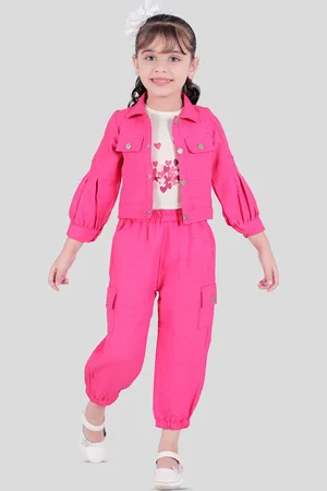 CAVIO Girls Shacket with Trousers and T-shirt Clothing Set