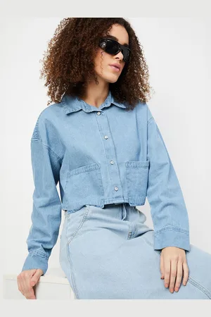 Max Collection Women Boxy Fit Spread Collar Solid Cotton Casual Shirt