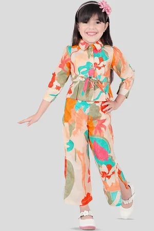CAVIO Girls Printed Shirt with Trousers Clothing Set