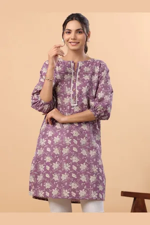 Kalini Women Pure Cotton Floral Printed Regular Tunic