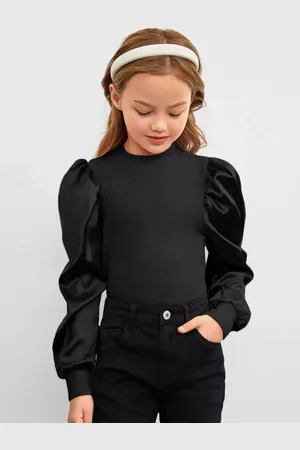 BAESD Girls Round Neck Satin Top