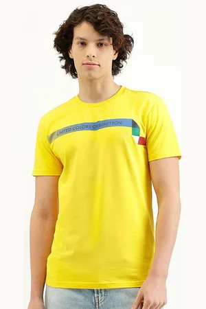 Benetton Men Pure Cotton Applique T-shirt