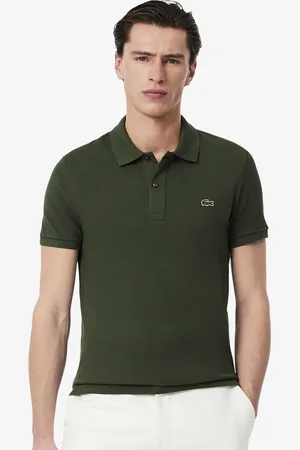 Lacoste Men Solid Polo Collar Cotton T-shirt