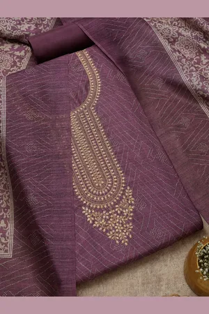 Soch Floral Embroidered Zari Unstitched Dress Material