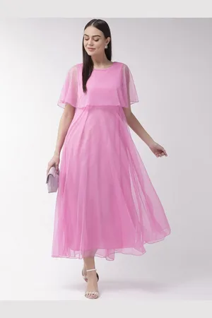 Moda Rapido Cape Sleeve Net Maxi Dress