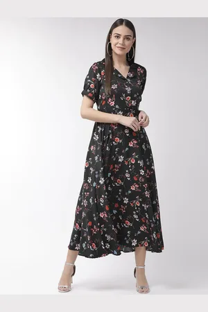 Moda Rapido Floral Print Puff Sleeve Crepe Maxi Dress