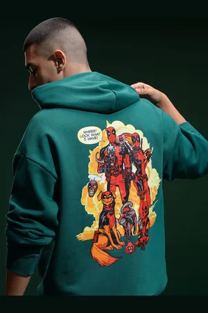 Highlander Marvel Deadpool Men Drop Shoulder Oversized Hooded Sweatshirt