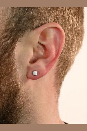 GoldNera Mens 925 Sterling Silver Circular Shaped Minimal Studs