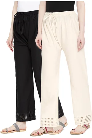 Kalini Pack Of 2 Cotton Straight Palazzos