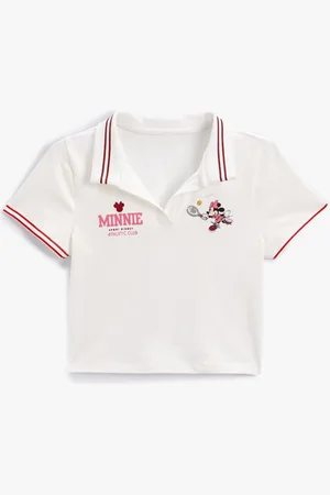 Koton Girls Graphic Printed Polo Collar Cotton T-shirt