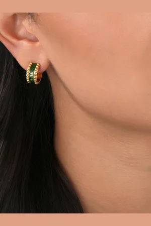 Cerruti 1881 Stainless Steel Circular Half Hoop Earrings