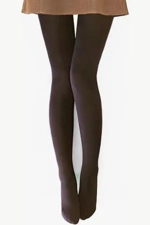ZeroKaata Women Sheer Dual-Tone Winter Fleece Fur Pantyhose Stockings