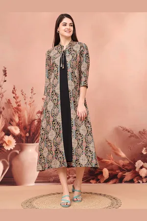 Claura Women Floral Printed A-Line Midi Dress